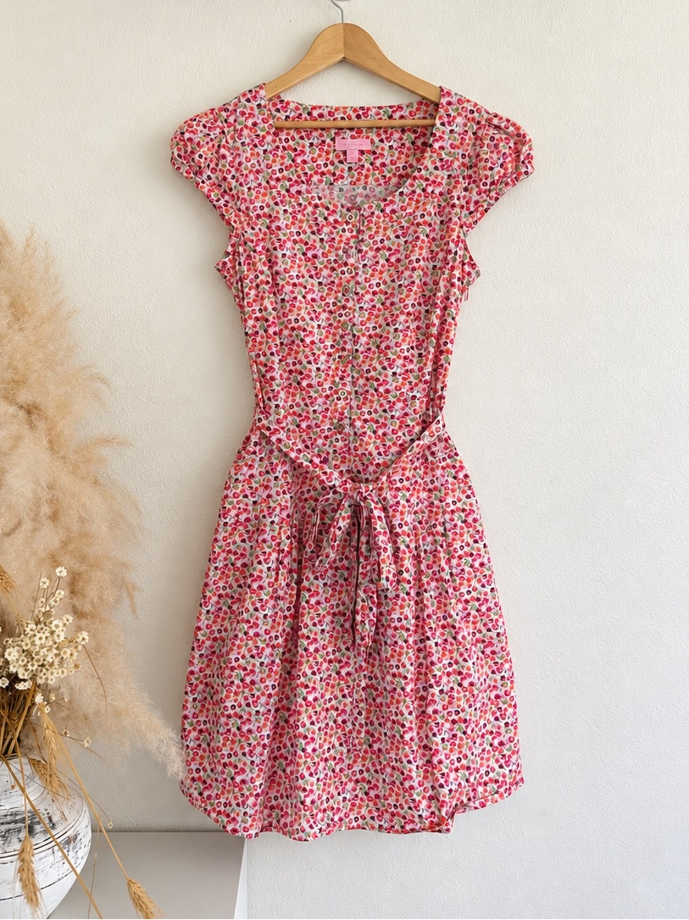 Lilly Pulitzer Pink Label Floral Fit & Flare Dress Size 8 Y2K Era